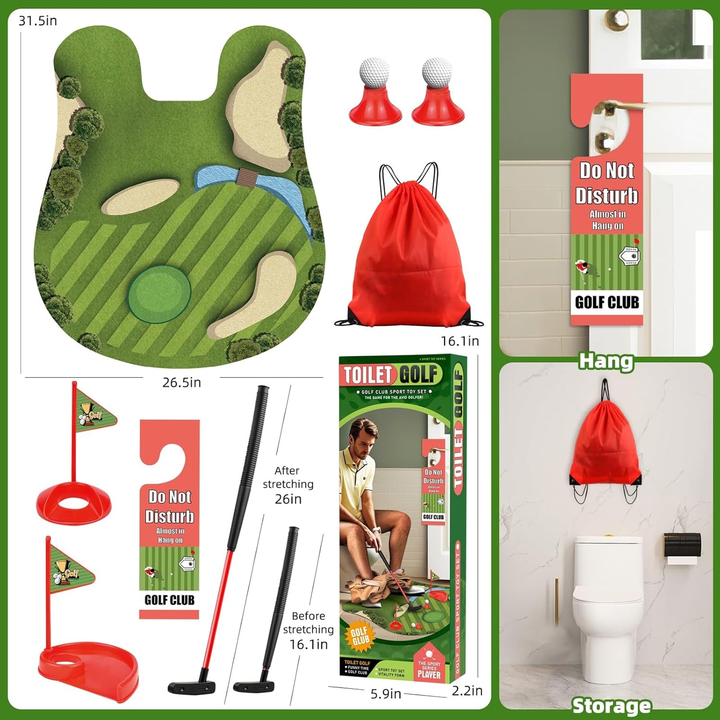 Toilet Golf Putting Game, Funny Gift For Any Golfer