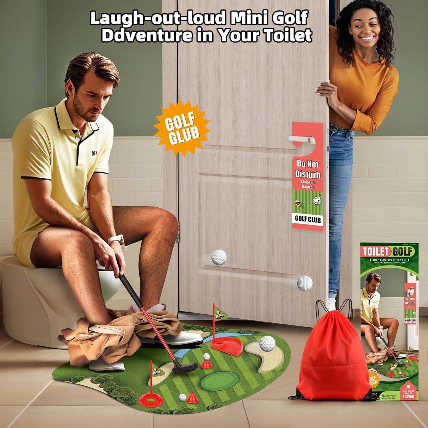 Toilet Golf Putting Game, Funny Gift For Any Golfer